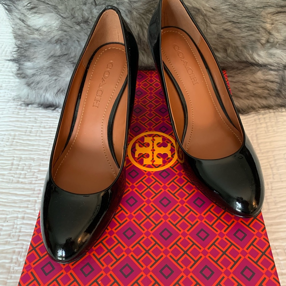 Coach Patent Leather Black High Heels